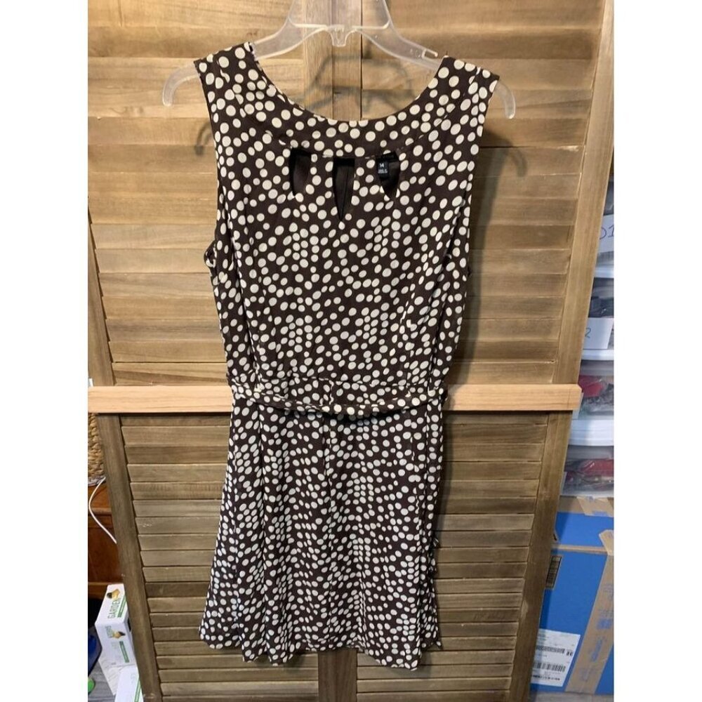 Voir Voir Dress Business Casual Office Y2K Professional Retro Dots Brown Size 14